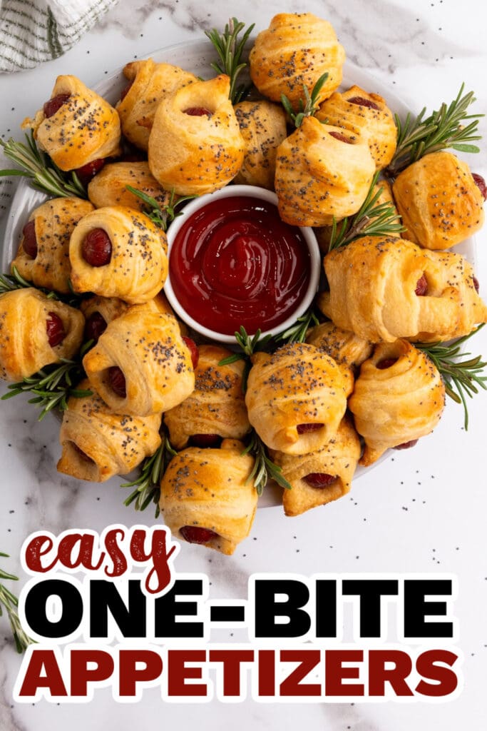 One Bite Appetizers-Mini Piggies in a Blanket