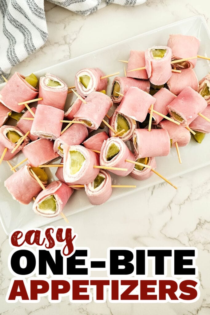 One Bite Appetizers- Pickle Ham Rolls
