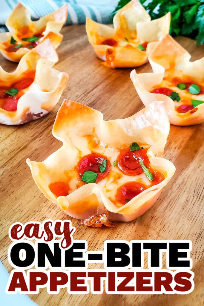 One Bite Appetizers- Pizza Wonton Cups