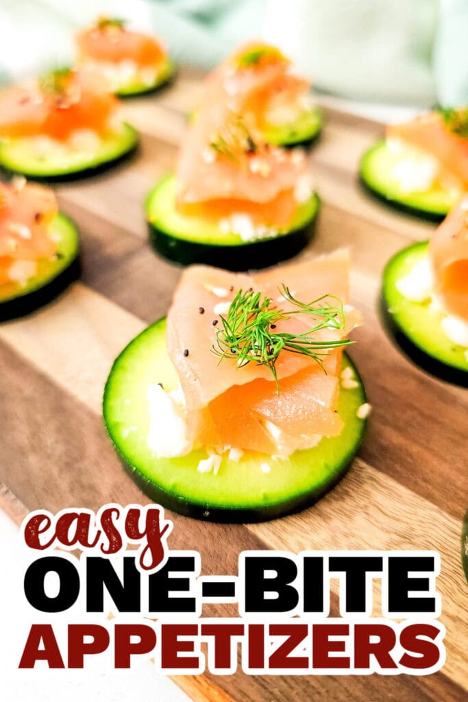 One Bite Appetizers- Salmon Cucumber Bites
