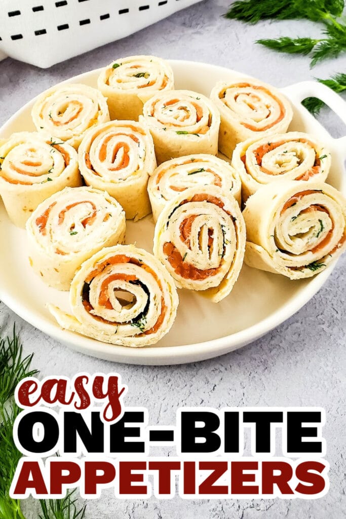 One Bite Appetizers-Smoked Salmon Pinwheels