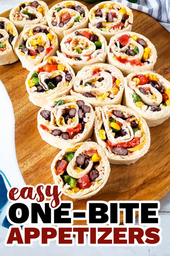 One Bite Appetizers-Southwest Chicken Pinwheels
