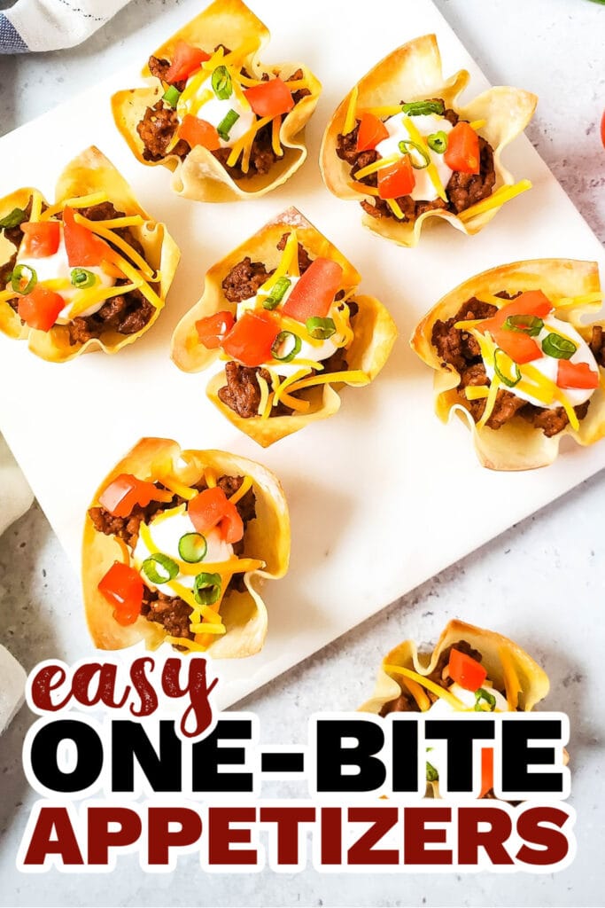 One Bite Appetizers-Taco Wonton Cups