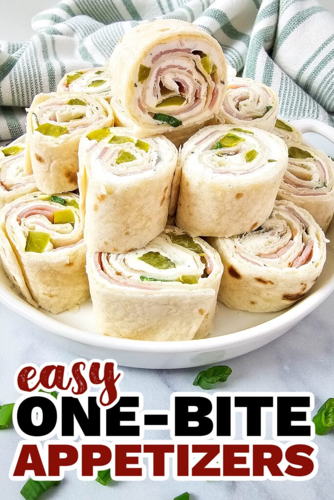 One Bite Appetizers-Tangy & Creamy Pickle Dip Pinwheels
