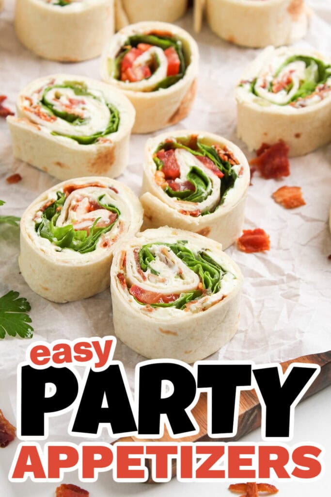 Party Food Appetizers-BLT Pinwheel Sandwiches