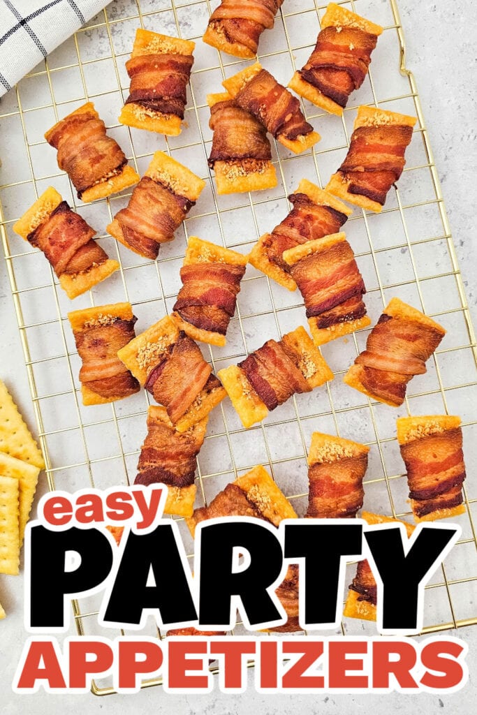 Party Food Appetizers-Bacon Wrapped Crackers