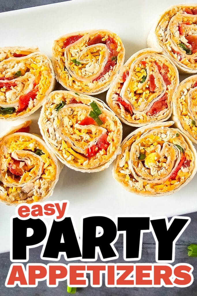 Party Food Appetizers-Chicken Enchilada Pinwheels