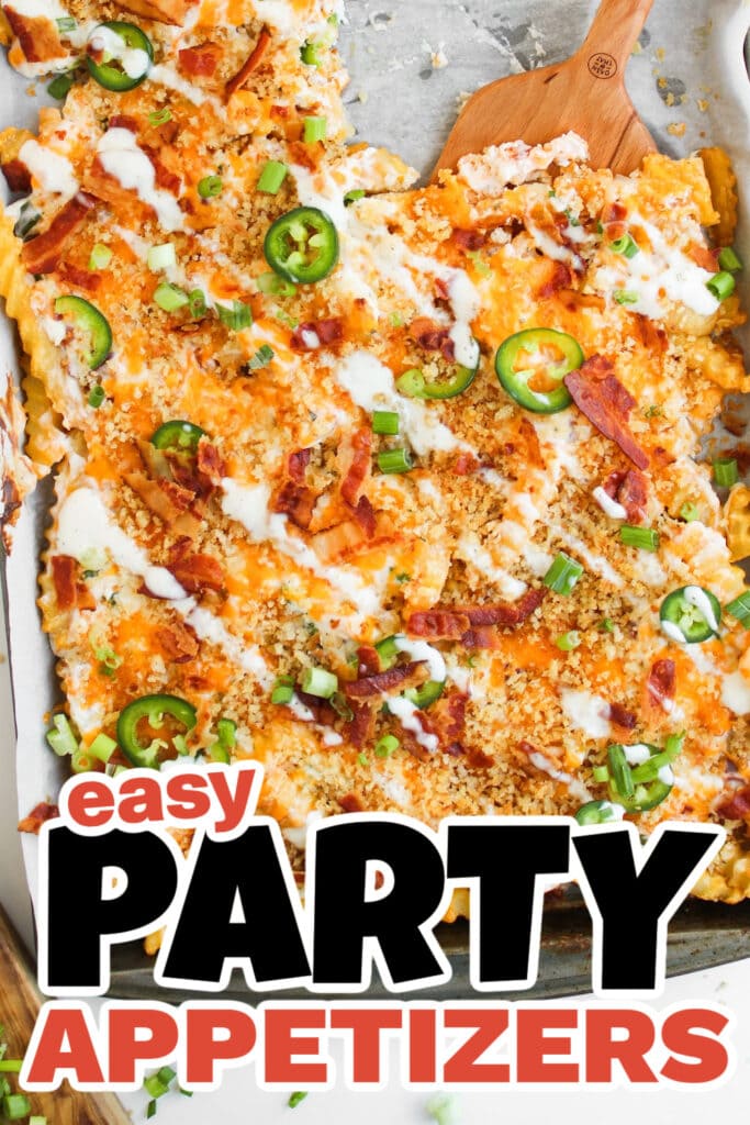 Party Food Appetizers-Jalapeño Popper Loaded Cheese Fries
