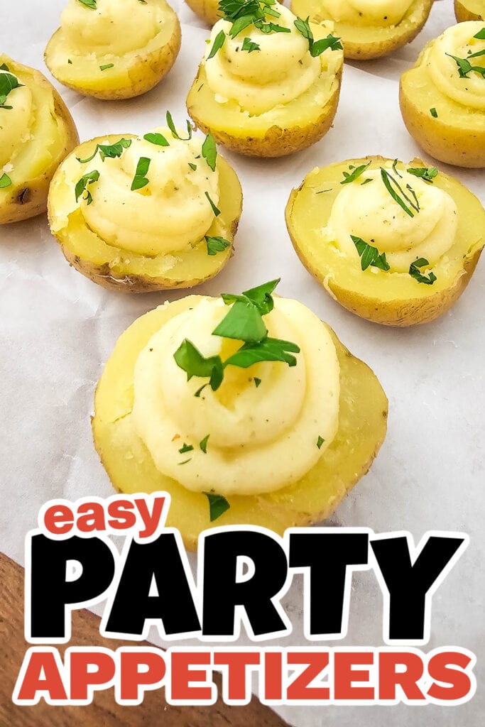 Party Food Appetizers-Mini Deviled Potatoes