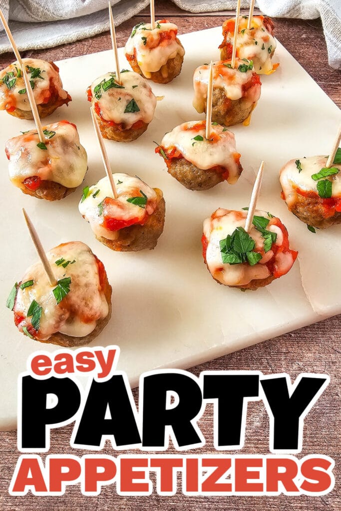 Party Food Appetizers-Mini Meatball Marinara Bites