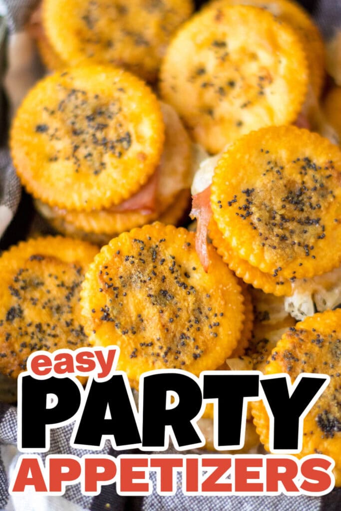 Party Food Appetizers-Ritz Ham Sandwiches