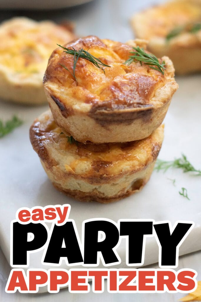 Party Food Appetizers-Salmon and Cheese Mini Quiches