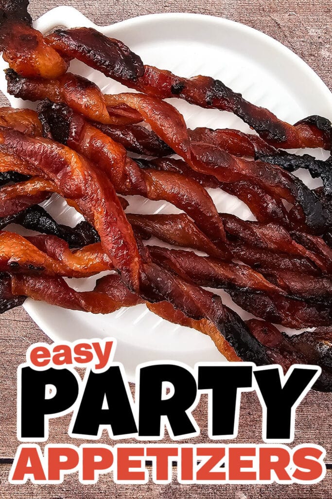 Party Food Appetizers-Sweet and Salty Candied Bacon Twists