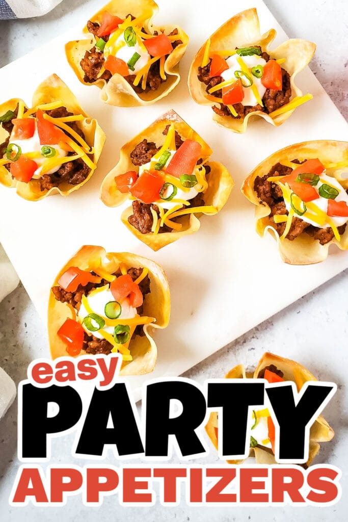 Party Food Appetizers-Taco Wonton Cups