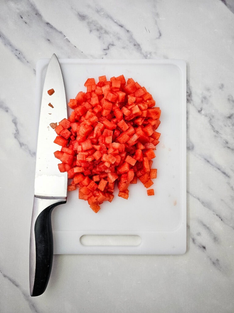 Watermelon Salsa Process Photo