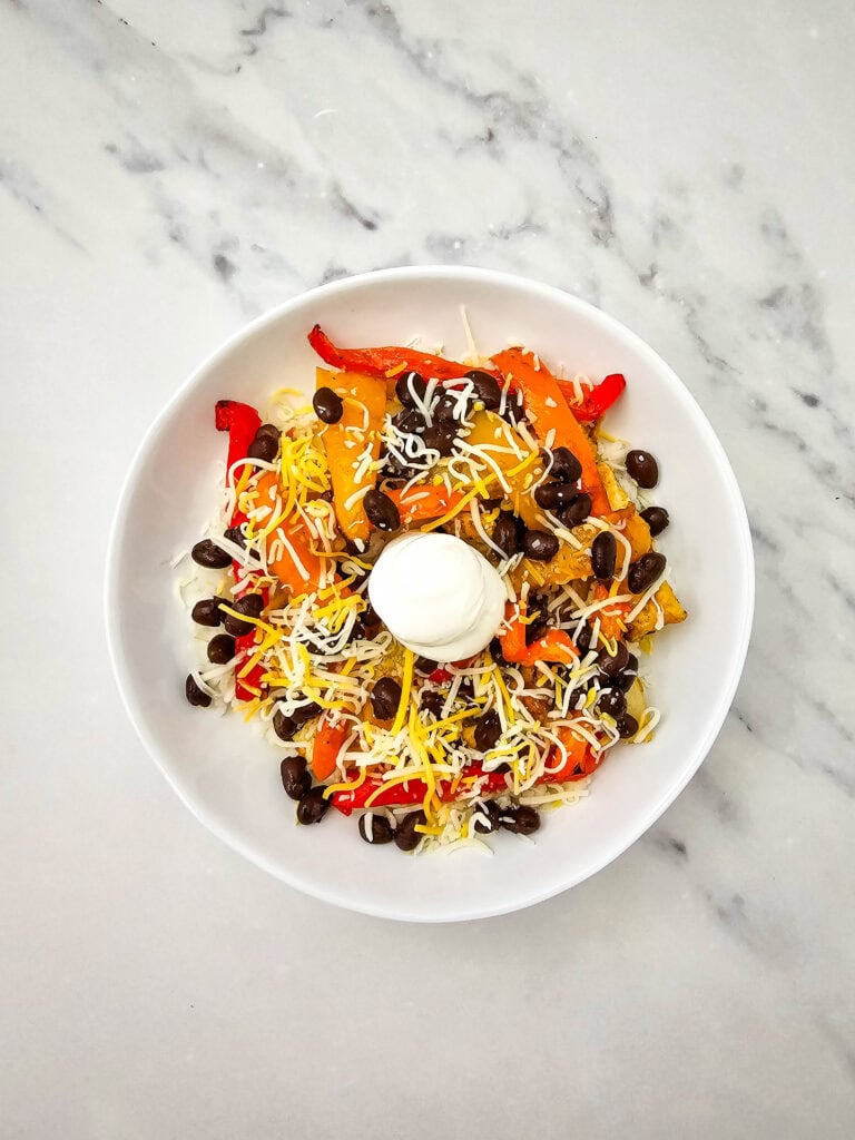 Chicken Fajitas Bowl Process Photo