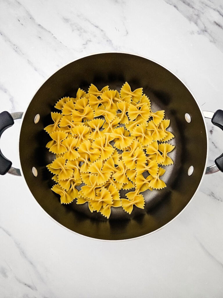 Classic Greek Bow Tie Pasta Salad Process Photo
