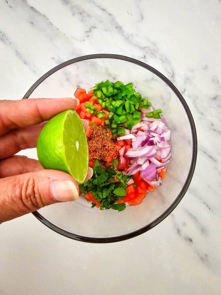 Watermelon Salsa Process Photo