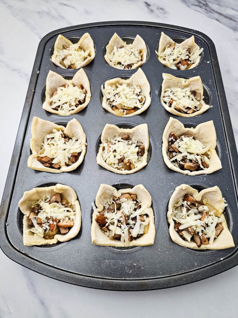 Mushroom Puff Pastry Bites Process Photo