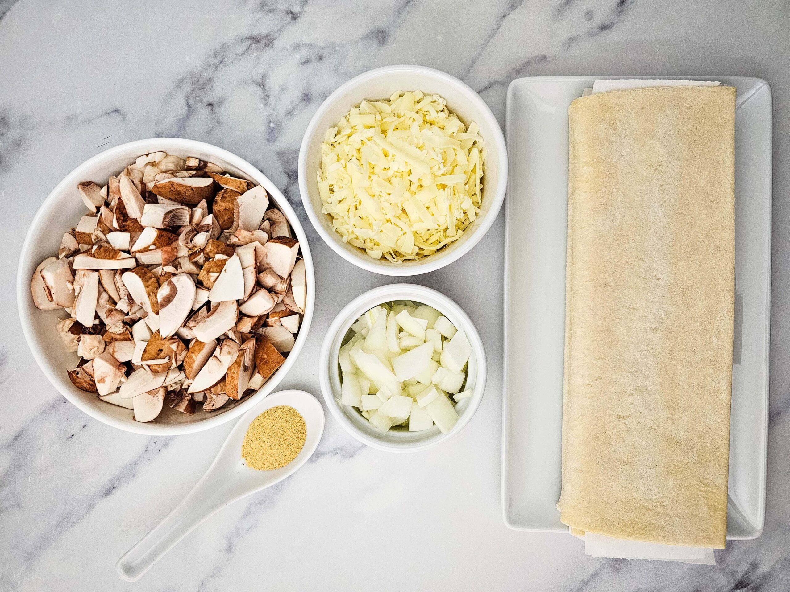 Mushroom Puff Pastry Bites Process Ingredients