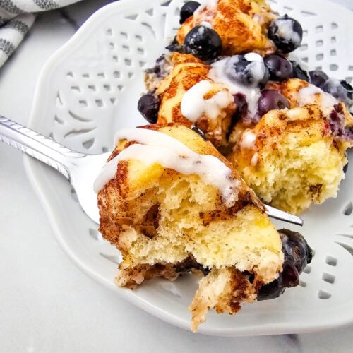 Blueberry Cinnamon Roll Casserole