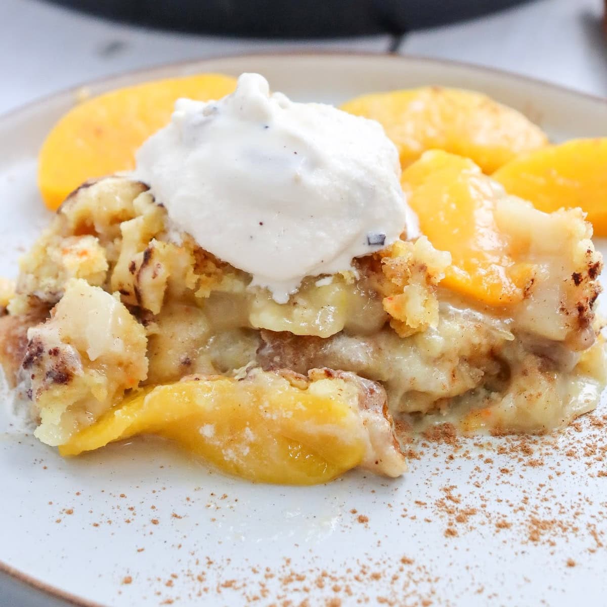 Skillet Peach Dump Cake Featured Image copy