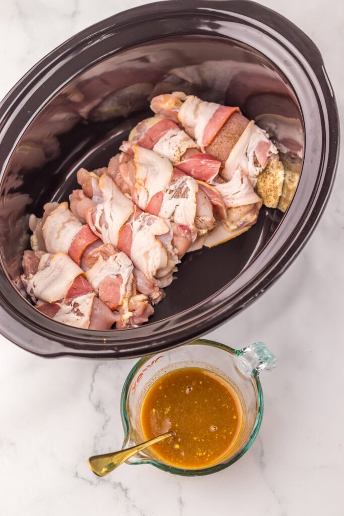 Slow Cooker Maple Bacon Chicken Process Photo