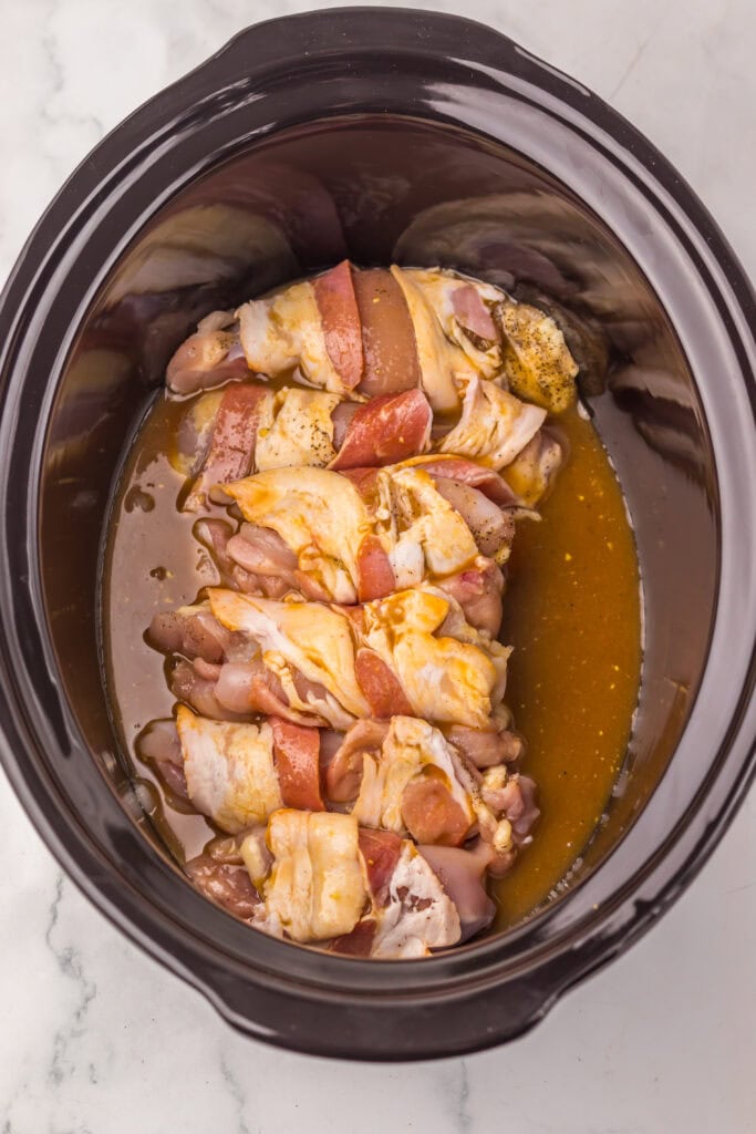 Slow Cooker Maple Bacon Chicken Process Photo