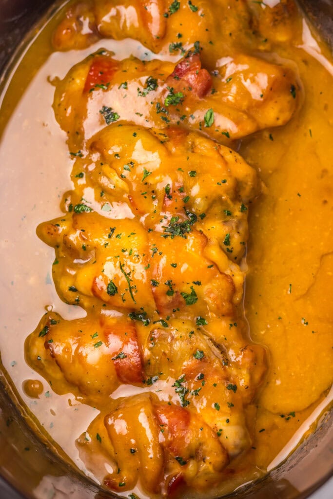 Slow Cooker Maple Bacon Chicken Process Photo