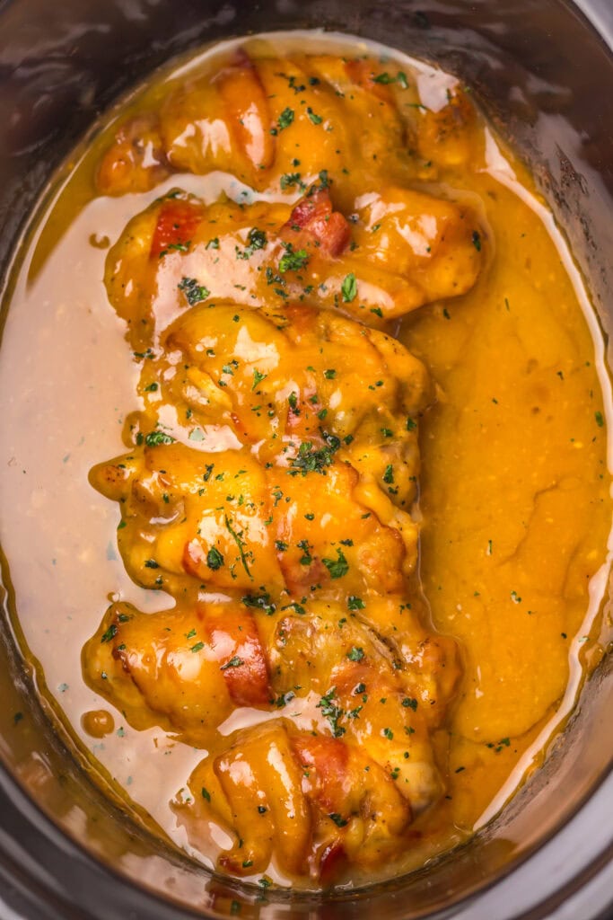 Slow Cooker Maple Bacon Chicken Process Photo