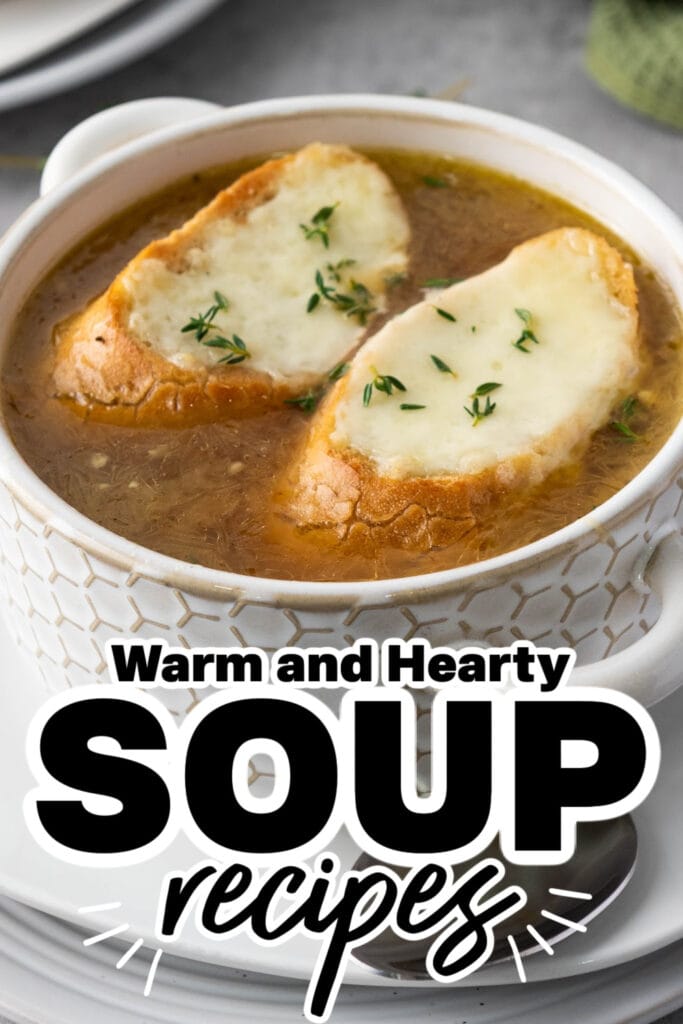 Soup Recipes - French Onion Soup with Cheesy Bread