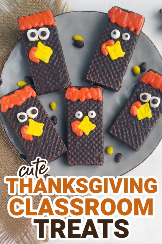 Thanksgiving Classroom Treats-Chocolate Bar Turkeys