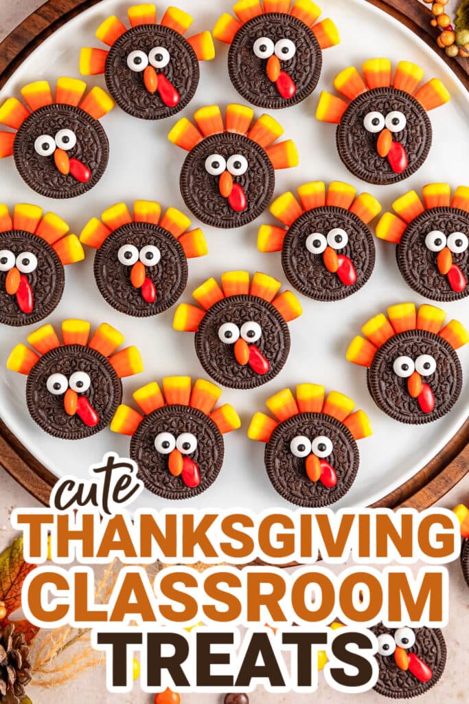 Thanksgiving Classroom Treats-Oreo Turkey Cookies