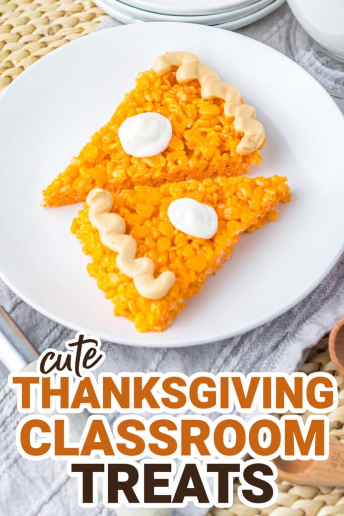 Thanksgiving Classroom Treats-Pumpkin Pie Rice Krispies