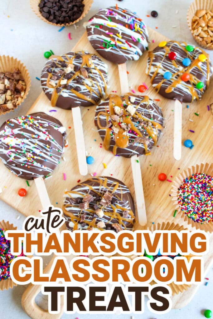 Thanksgiving Classroom Treats-Sweet and Simple Chocolate Covered Apple Sticks