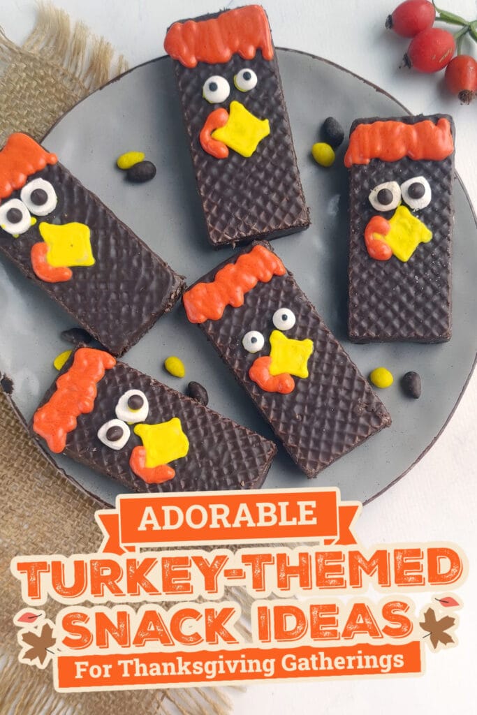 Turkey-Themed Snacks-Cute Turkey Chocolate Bars