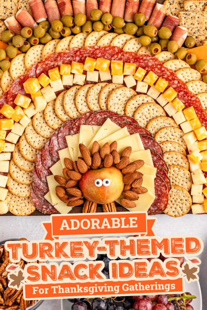 Turkey-Themed Snacks-Thanksgiving Turkey Snack Board