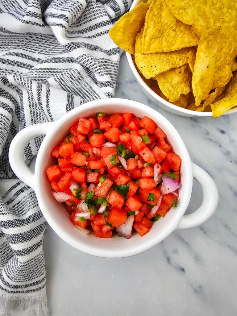 Watermelon Salsa Process Photo