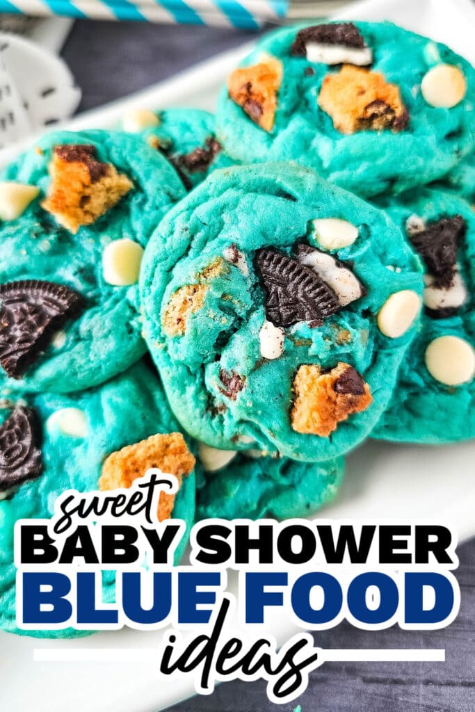 blue baby shower food ideas - Cookie Monster Cake Mix