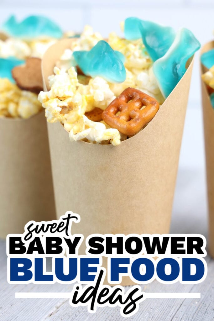 blue baby shower food ideas - Fin-tastic Shark Snack Cups