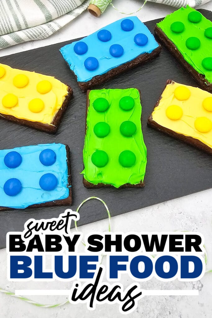 blue baby shower food ideas - Lego Brownies