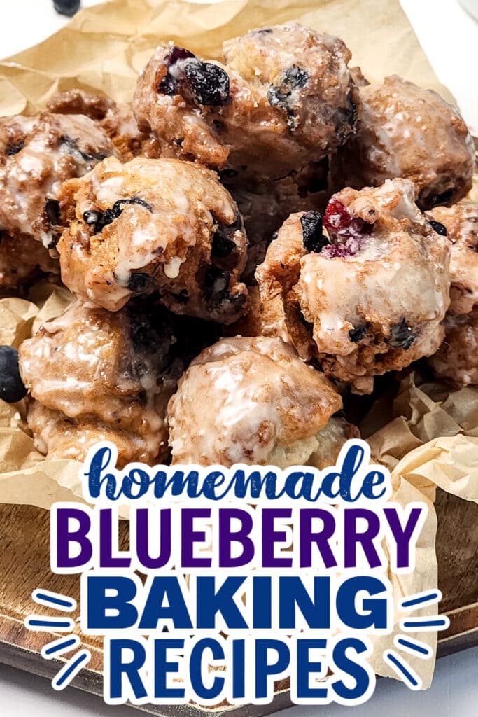 blueberry baking recipes -Fried Blueberry Donut Holes with Vanilla Glaze