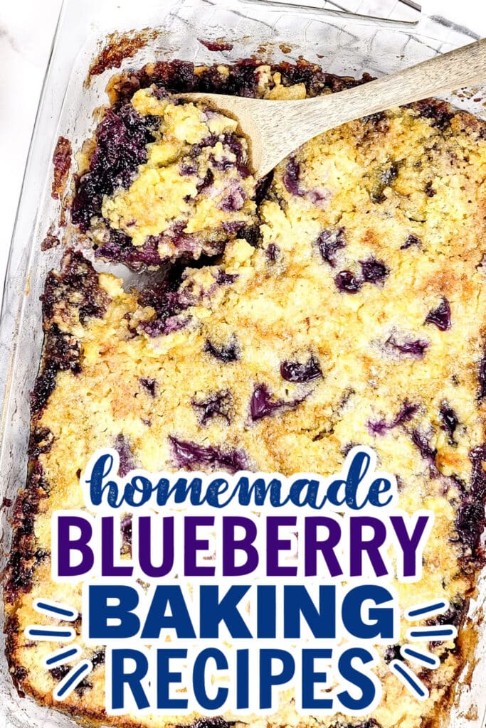 blueberry baking recipes - Lemon Blueberry Cream Cheese Swirl Dump Cake