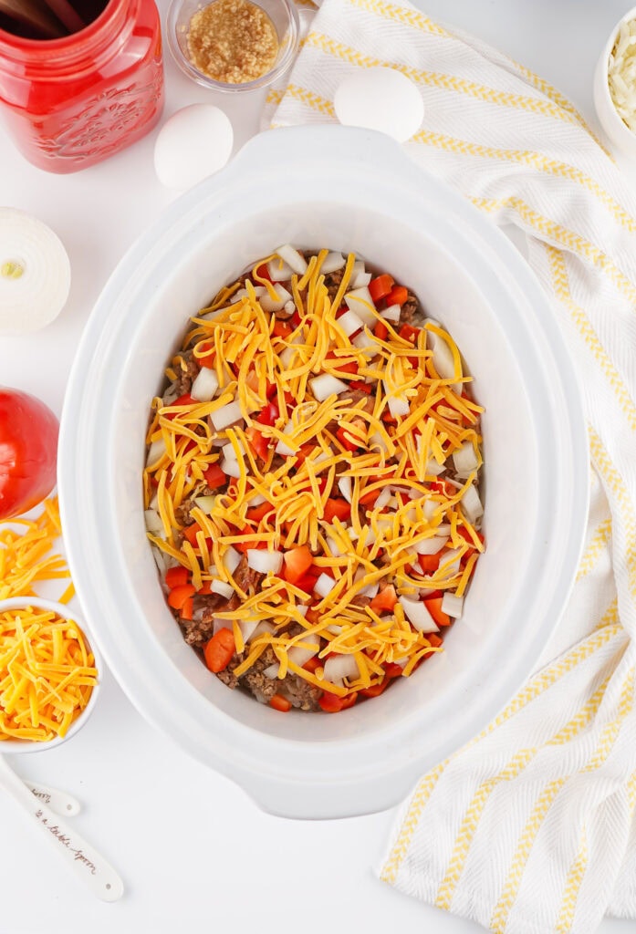 Crockpot Breakfast Casserole Process Photo