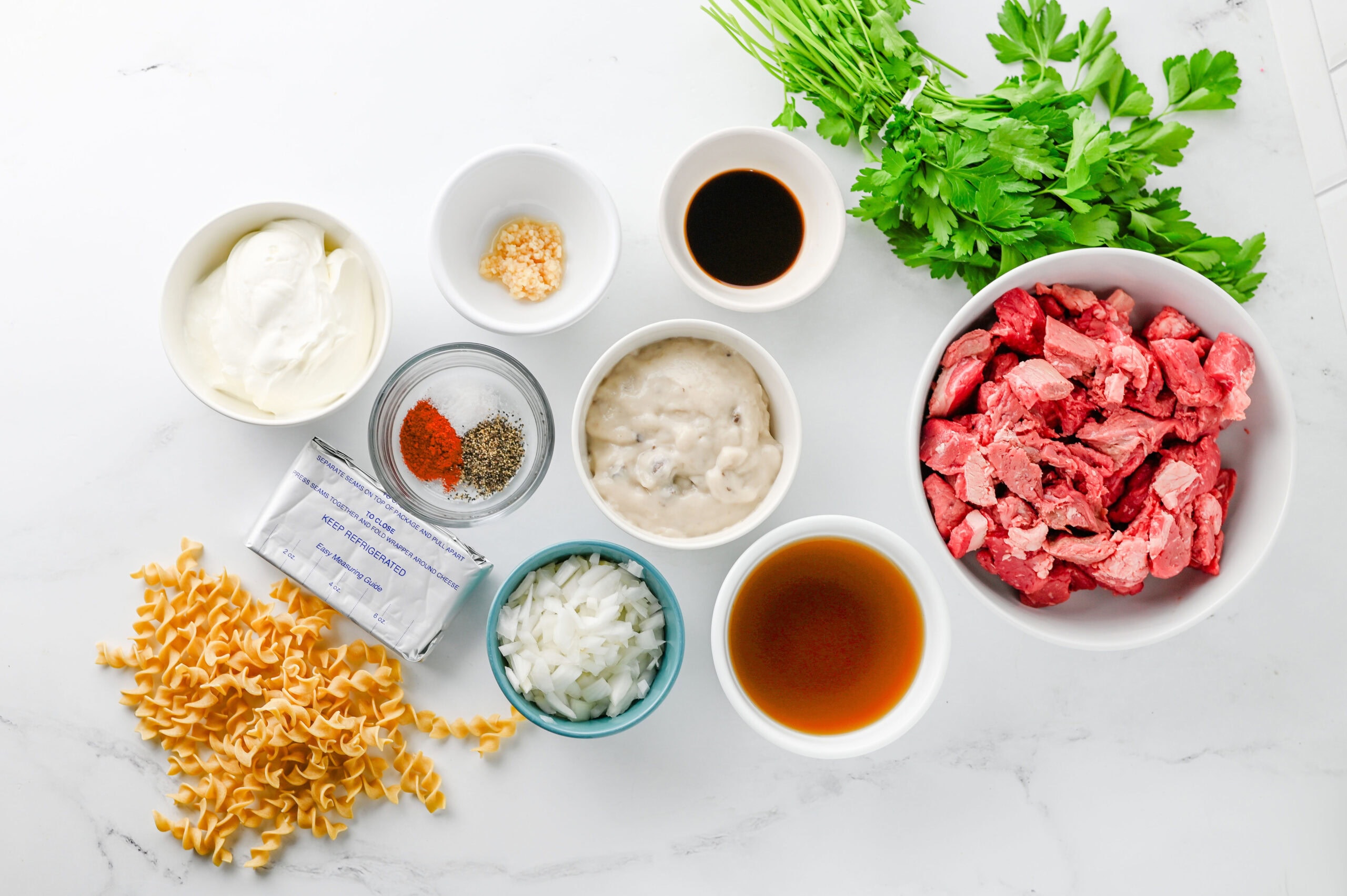 Crock Pot Beef Stroganoff Process Ingredients