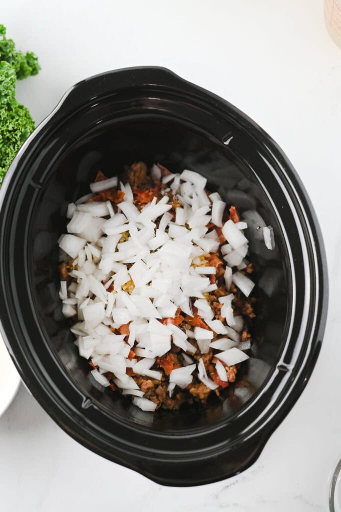 Crockpot Zuppa Toscana Process Photo