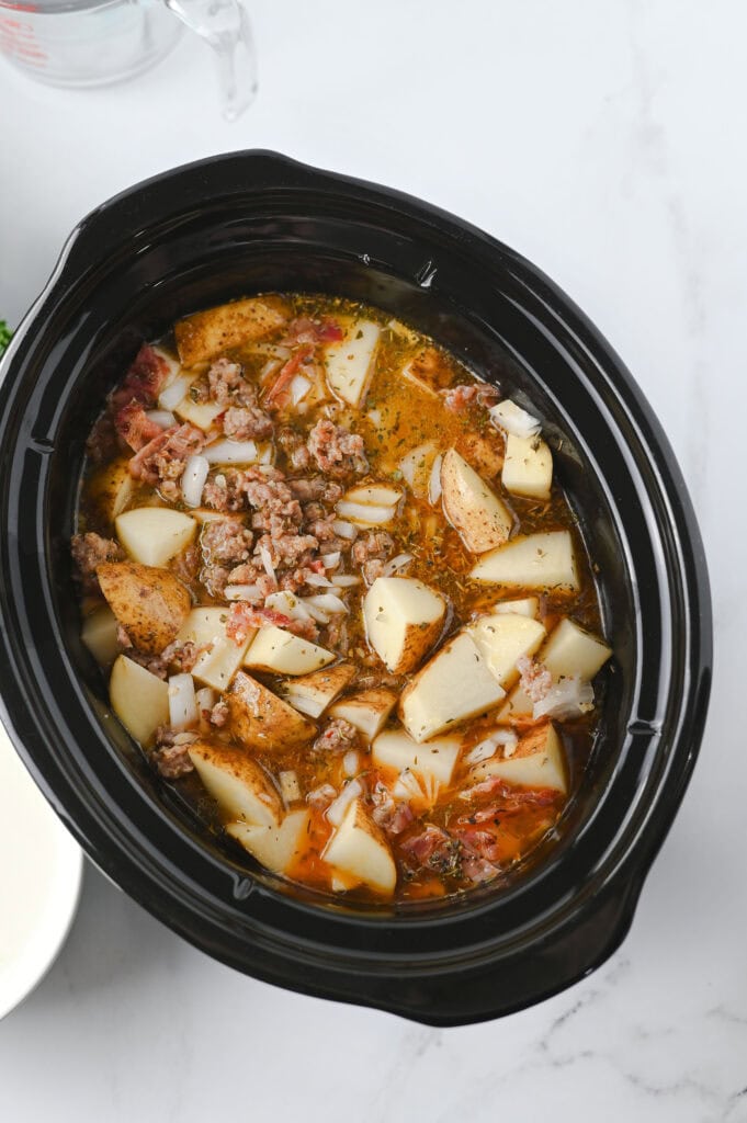 Crockpot Zuppa Toscana Process Photo