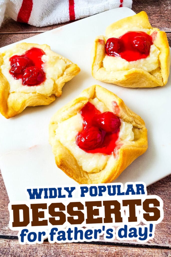 desserts for father's day - Cherry Cheesecake Crescent Pastries