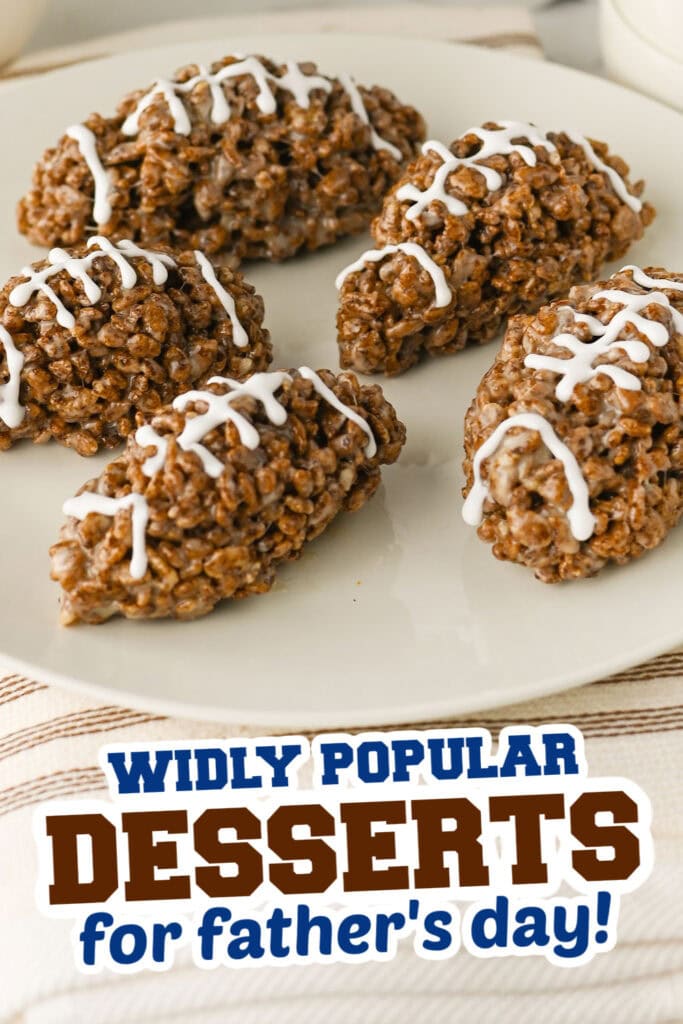desserts for father's day - Football Rice Krispies Treats