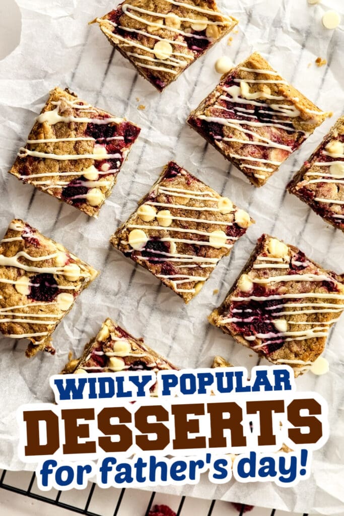 desserts for father's day - Raspberry and White Chocolate Squares